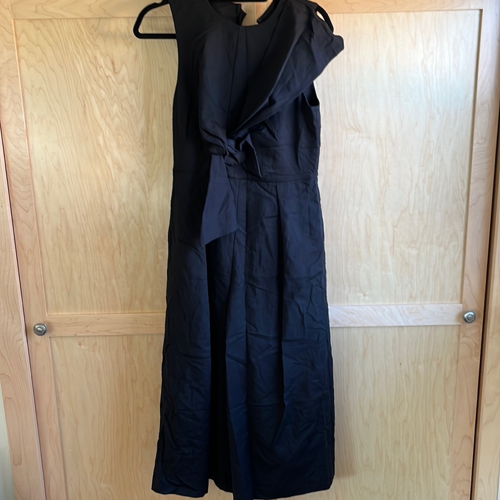 Tibi black cropped wide leg jumpsuit. With bow detail. Size 6.